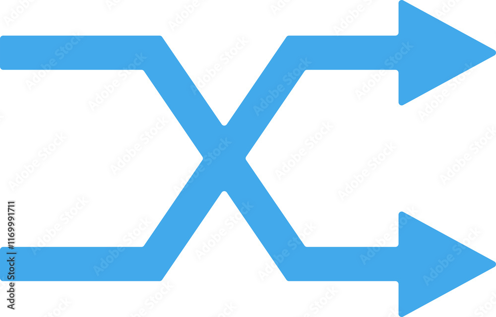 Fototapeta premium Intersection Arrow Glyph Icon 