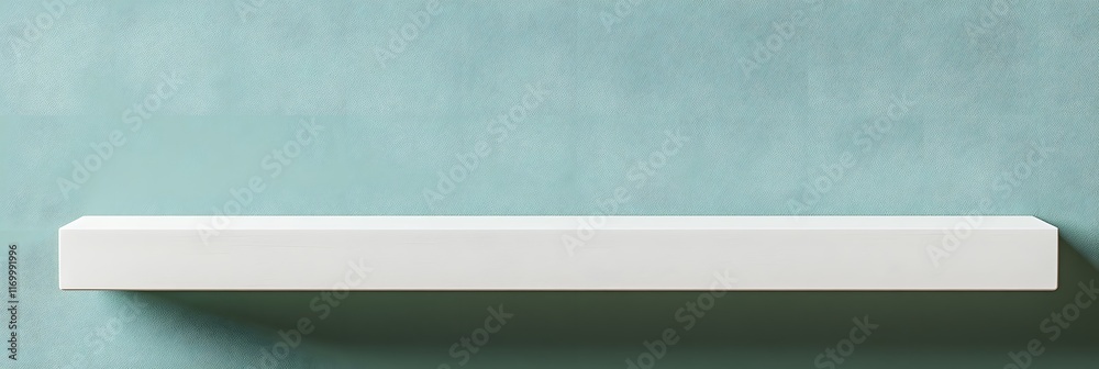 Obraz premium White Shelf on Teal Wall Decor