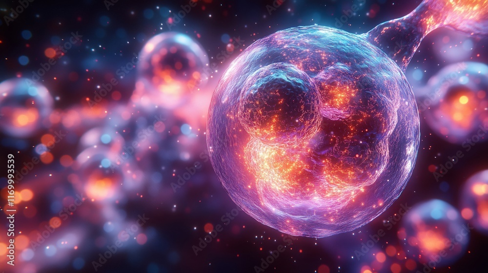 Fototapeta premium Exploring Vibrant Cellular Structures and Their Dynamic Interactions