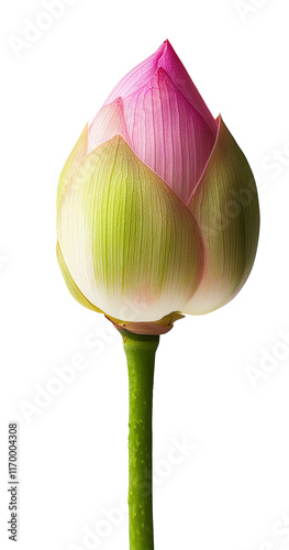 High-Quality PNG pink lotus flower bud on white background