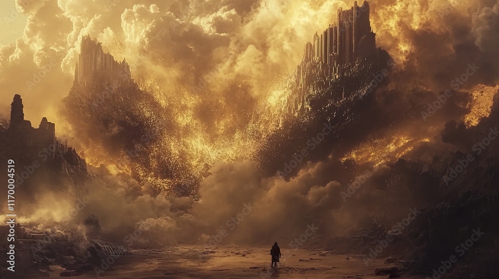 Golden City of Ruins: A Fantasy Landscape Golden City of Ruins: A Fantasy Landscape