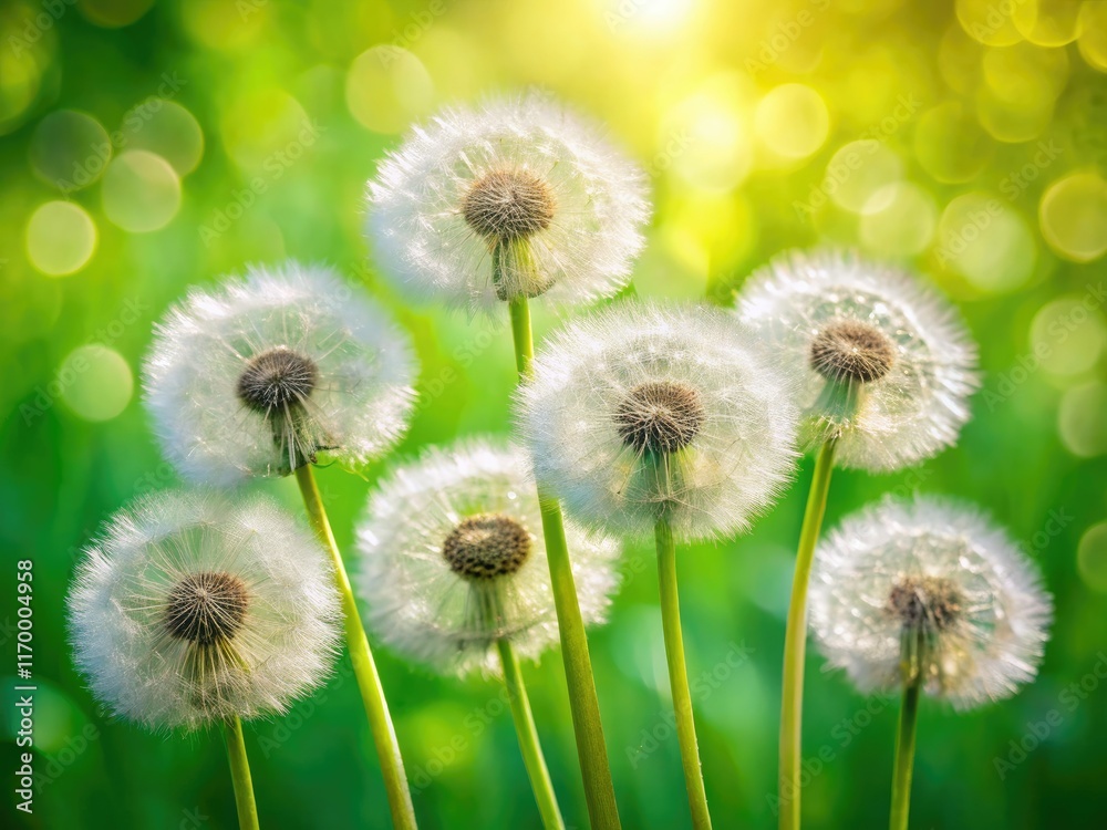 Crisp high-resolution images of white dandelions against a vibrant green backdrop, perfect for websites and prints. Crisp high-resolution images of white dandelions against a vibrant green backdrop, perfect for websites and prints.