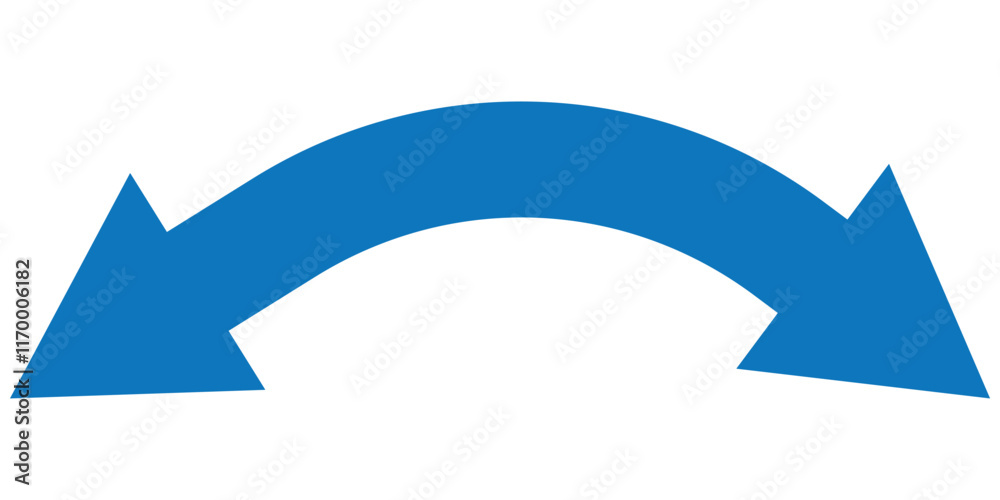 Dual sided arrow vector, icon, silhouette design. Semicircular curved thin, long double ended arrow vector design for website, app and logo design. Vector illustration of duel side arrow. Dual sided arrow vector, icon, silhouette design. Semicircular curved thin, long double ended arrow vector design for website, app and logo design. Vector illustration of duel side arrow.