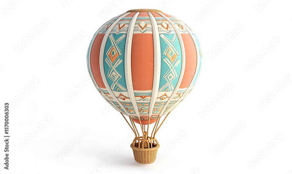 Fototapeta premium A colorful hot air balloon with intricate patterns, symbolizing adventure and travel.