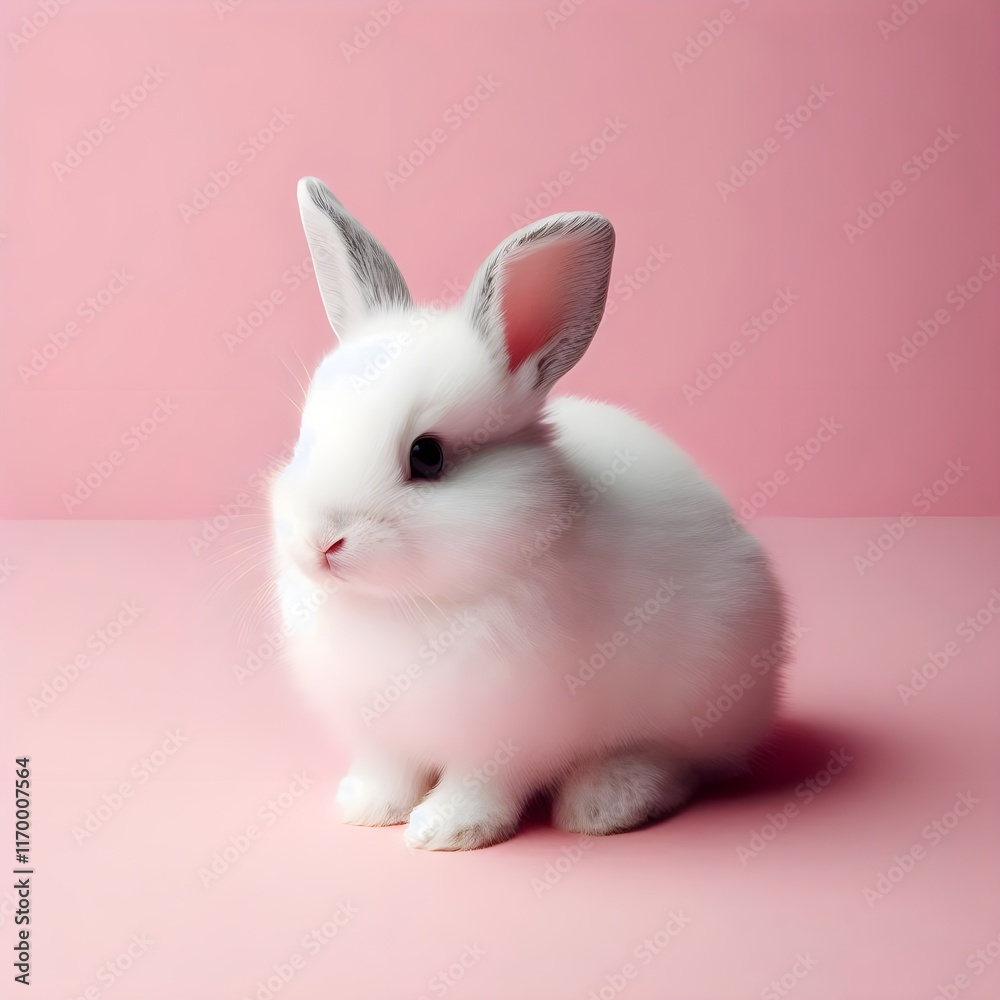 white rabbit on pink background white rabbit on pink background