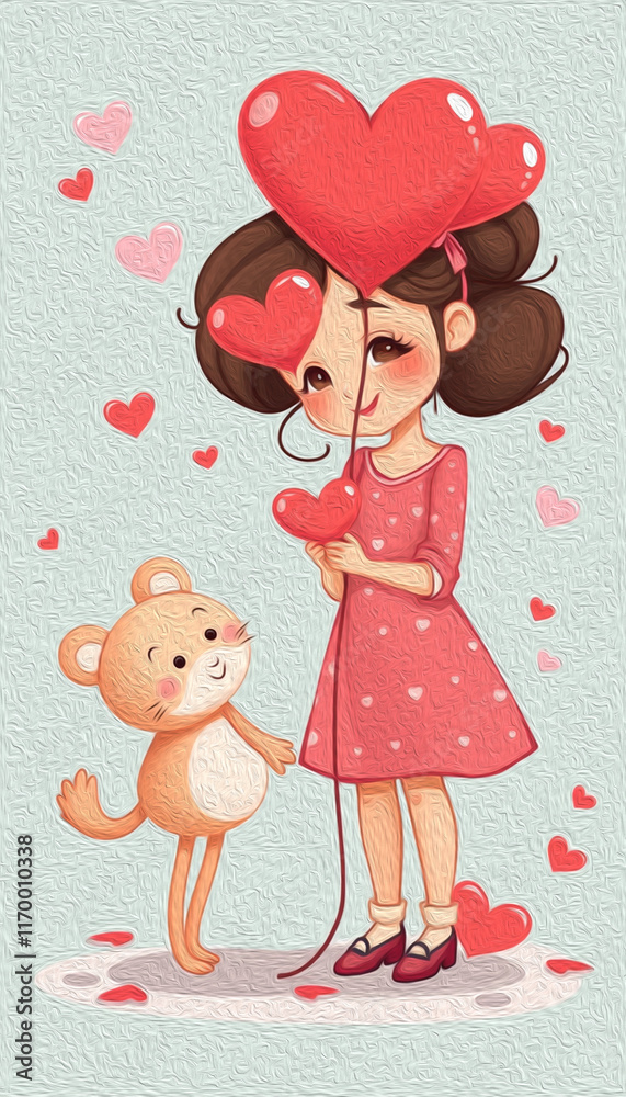 Valentine's Day card design. Illustration with oil paint. Pattern for printing on wall decorations, covers, wallpapers Valentine's Day card design. Illustration with oil paint. Pattern for printing on wall decorations, covers, wallpapers