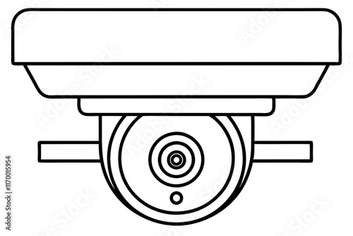 Security Camera Line Art Vector Illustration