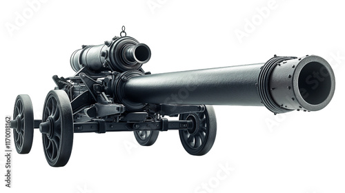 old cannon isolated on white