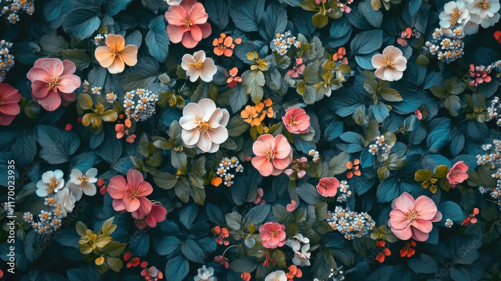 A beautiful floral pattern featuring pink and blue flowers on a green backdrop, perfect for backgrounds or decoration. A beautiful floral pattern featuring pink and blue flowers on a green backdrop, perfect for backgrounds or decoration.