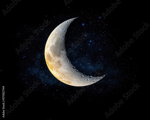 A mystical moon casting radiant beams, stars glowing vividly in an awe-inspiring celestial symphony