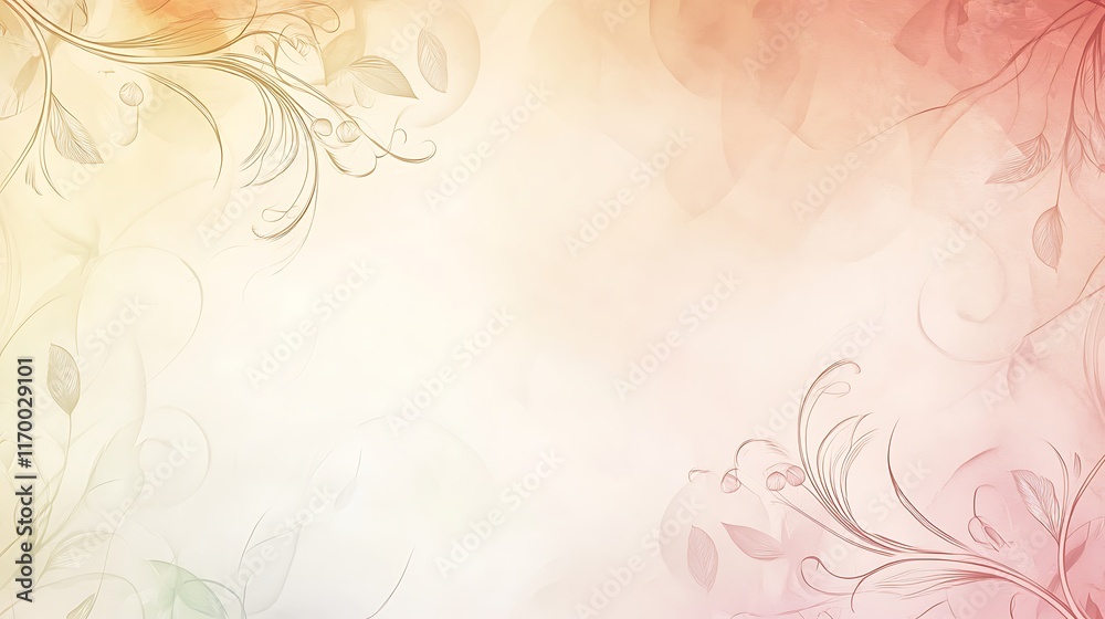 Delicate Floral Design on Pastel Background Delicate Floral Design on Pastel Background