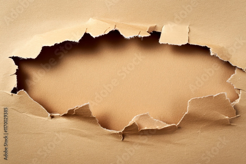 Torn Brown Paper with Sneak Peek Effect.