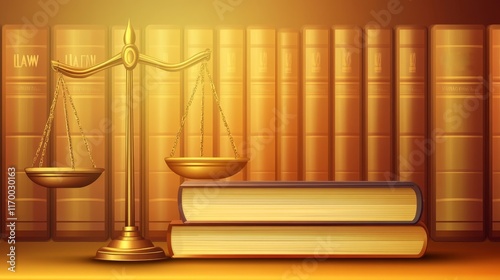 A scale of justice beside law books, symbolizing legal principles and justice.
