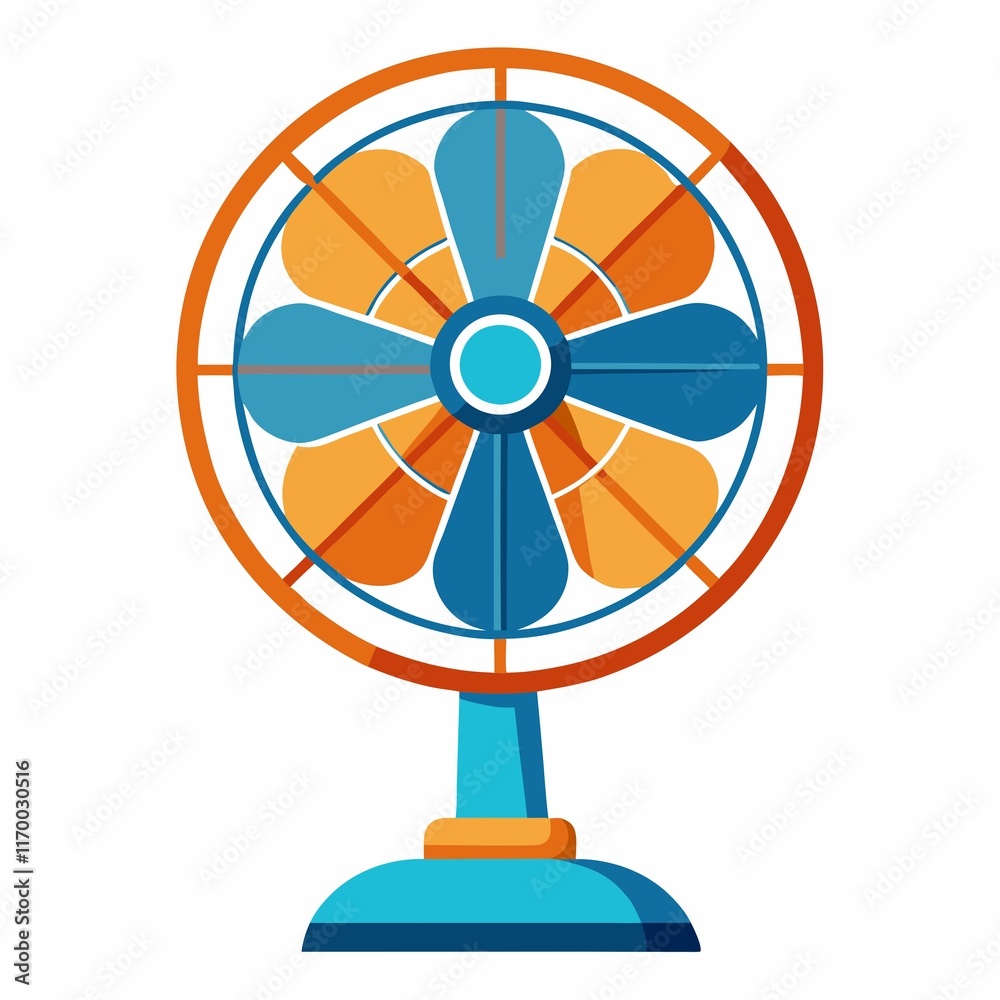 illustration of a fan on white background illustration of a fan on white background