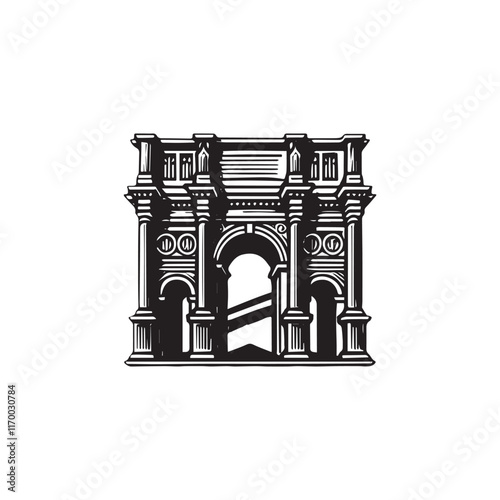 Arch silhouette icon vector symbol design art illustration