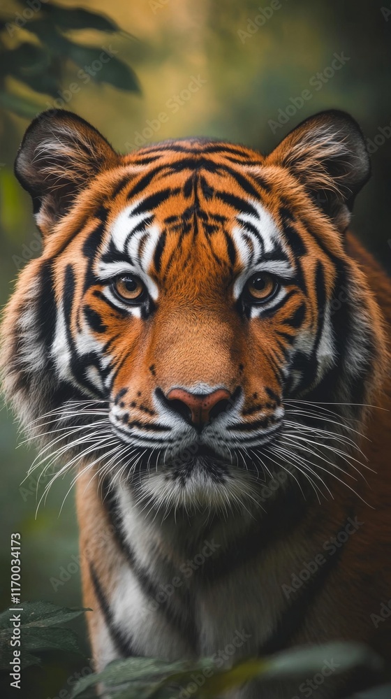Fototapeta premium Close up portrait of a tiger in the wild.