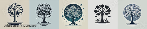 Unique and beautiful silhouette tree vector