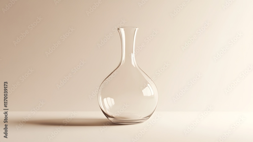 Elegant Transparent Glass Vase with Minimalist Design and Shadow Elegant Transparent Glass Vase with Minimalist Design and Shadow