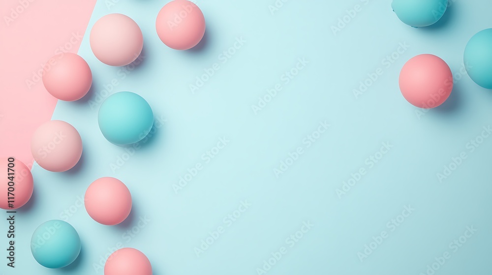 Pastel Pink and Blue Spheres on a Background Pastel Pink and Blue Spheres on a Background