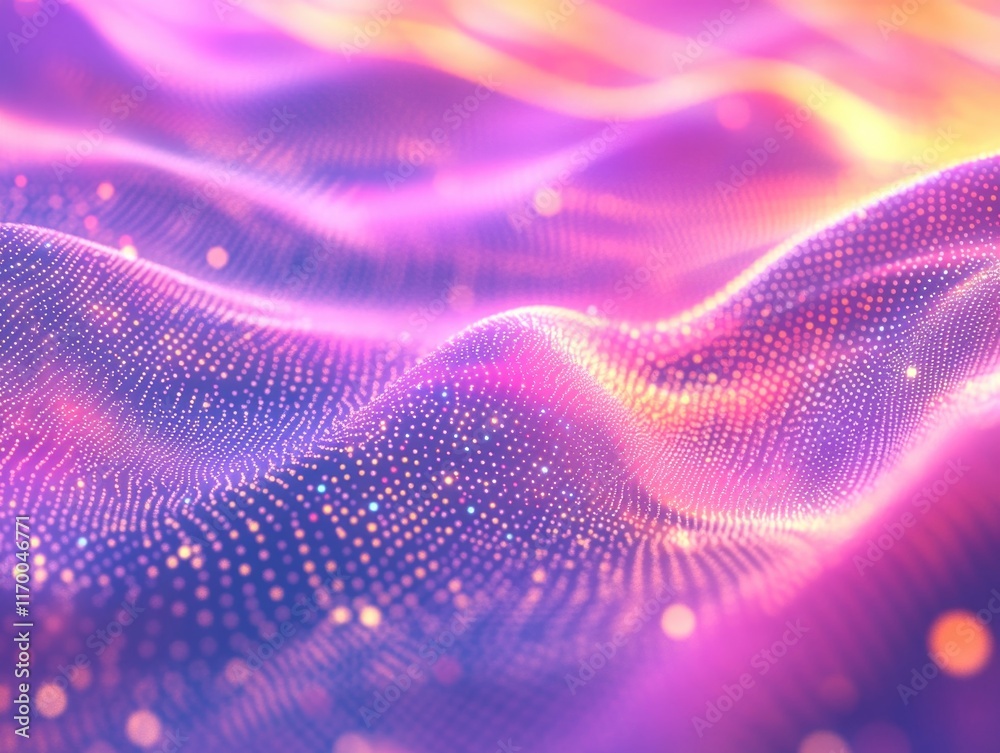 Purple, orange and white pattern with waveform design on a futuristic digital art background Purple, orange and white pattern with waveform design on a futuristic digital art background