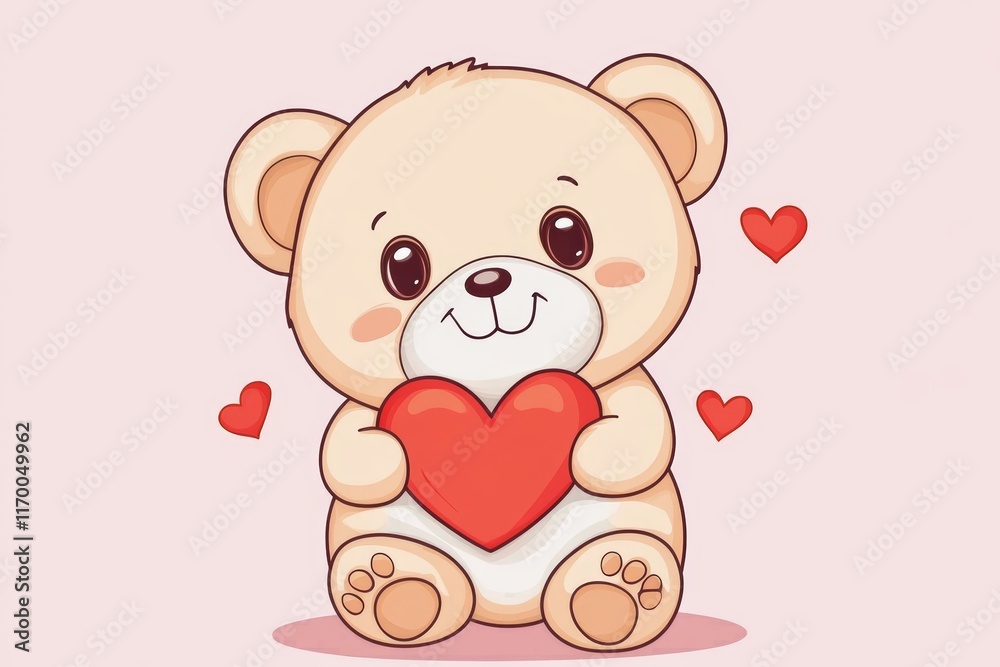 Obraz premium Teddy bear holding a heart