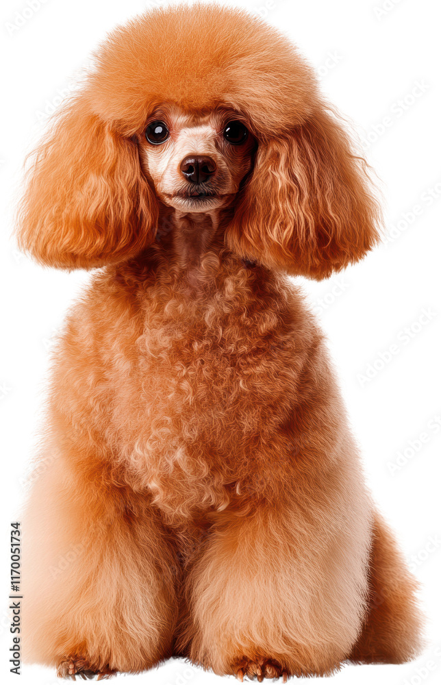 Adorable Apricot Toy Poodle Puppy Dog Sitting Fluffy Coat Studio Shot Adorable Apricot Toy Poodle Puppy Dog Sitting Fluffy Coat Studio Shot
