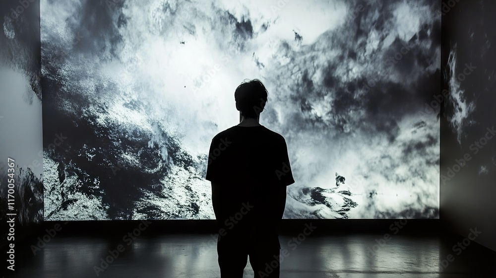 Contemplating the Sublime: A Dramatic Monochrome Landscape Contemplating the Sublime: A Dramatic Monochrome Landscape
