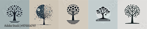 Unique and beautiful silhouette tree vector
