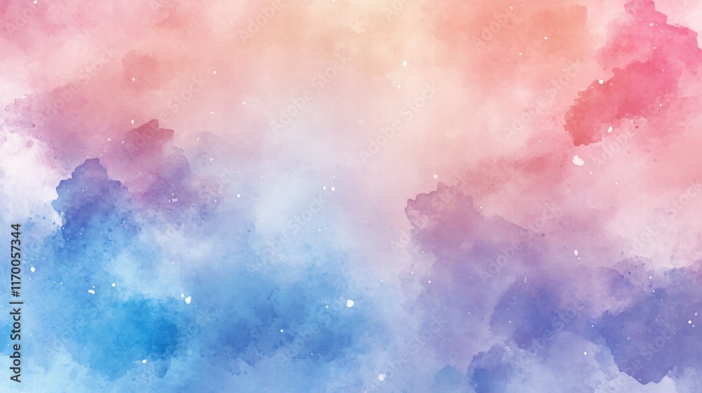 Fototapeta premium Soft and Dreamy Abstract Watercolor Background with Vibrant Hues of Pink, Purple, and Blue Blending Together for Creative and Artistic Projects