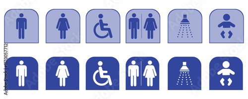 WC & Toiletten - Piktogramme - Sanitär Symbole