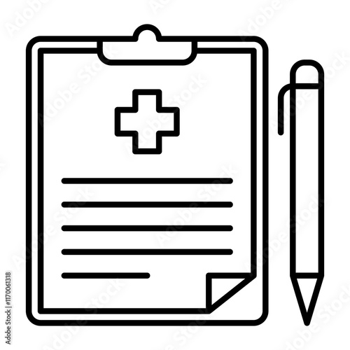 medical clipboard line icon
