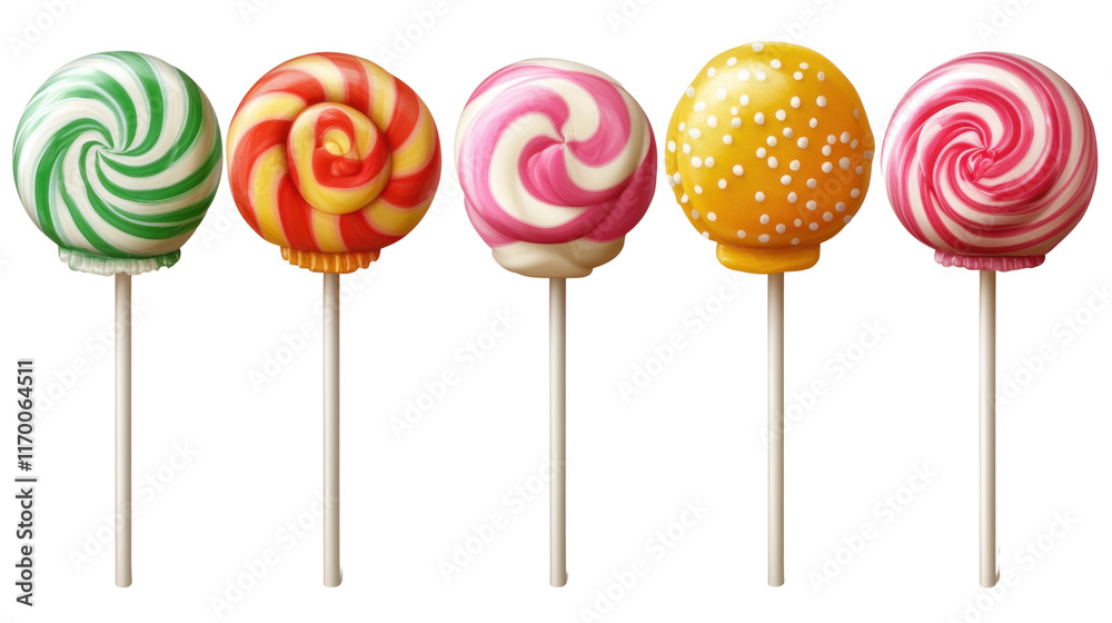 Set of colorful lollipop isolated on white background Set of colorful lollipop isolated on white background