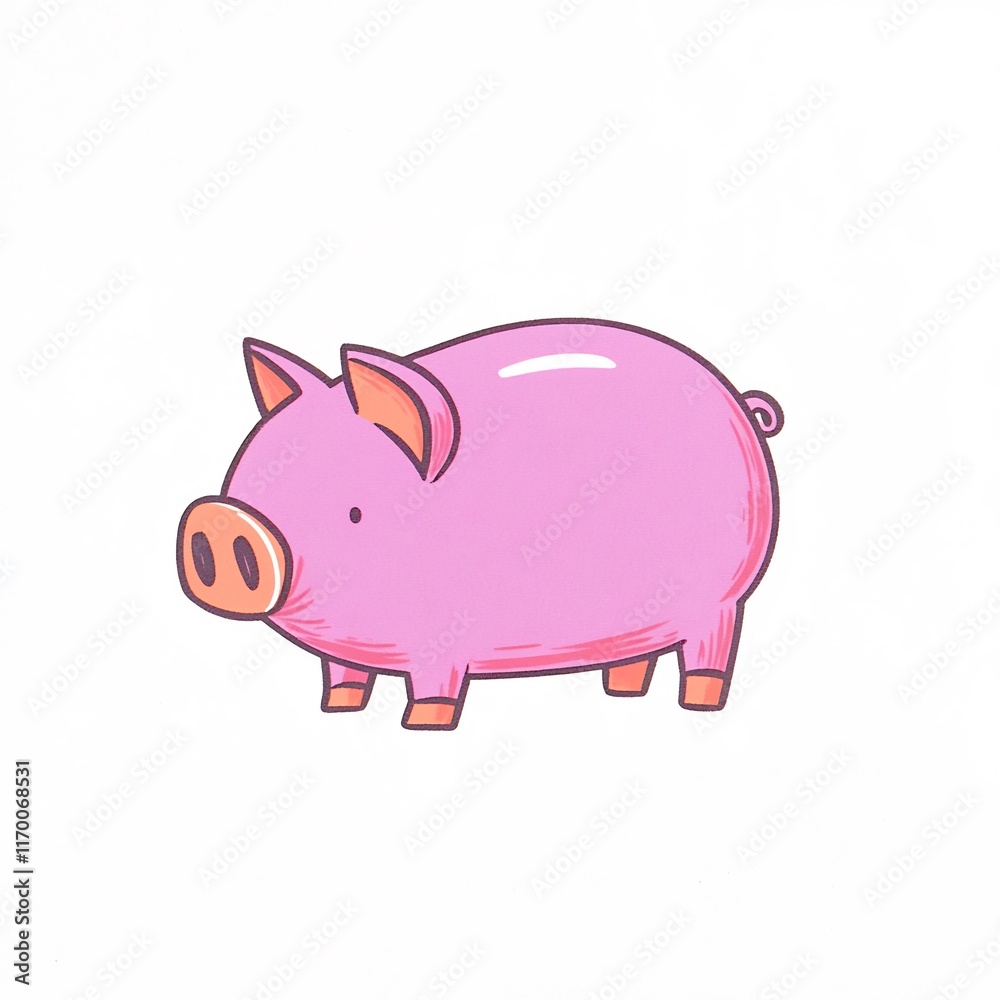 Charmingly Illustrated Pink Piglet: A Delightful Hand-Drawn Cartoon Character. AI Generated Charmingly Illustrated Pink Piglet: A Delightful Hand-Drawn Cartoon Character. AI Generated