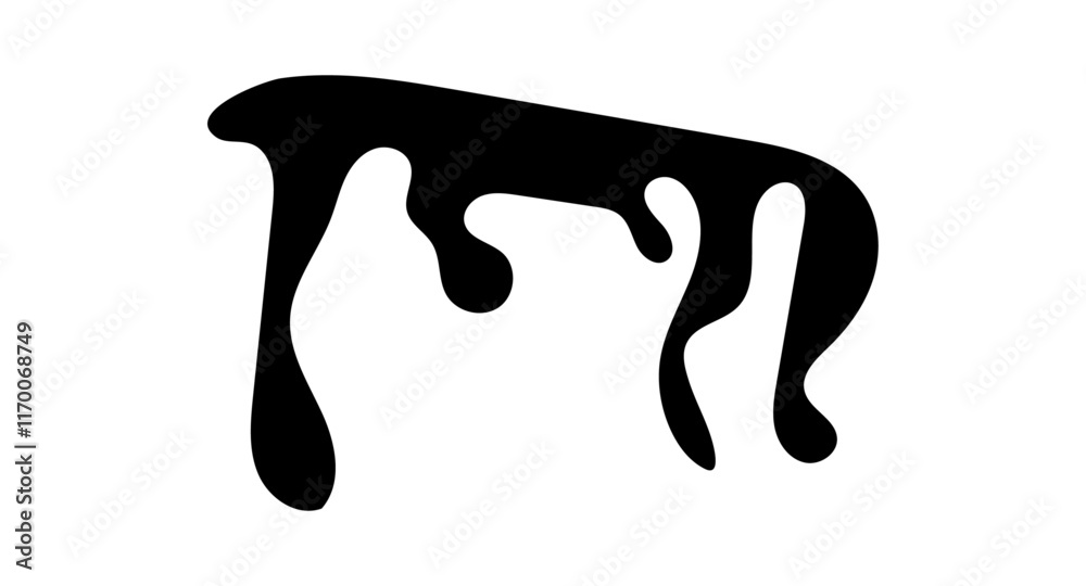 Realistic black paint drips isolated on a white background. The flowing black liquid. Dripping paint. Paint flows. Current paint, stains. Current drops. Vector illustration Realistic black paint drips isolated on a white background. The flowing black liquid. Dripping paint. Paint flows. Current paint, stains. Current drops. Vector illustration