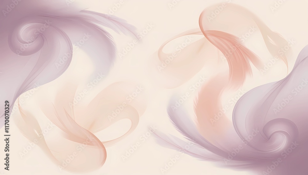 Abstract Background Featuring Lavender and Peach Swirls on a Pale Cream Canvas, Evoking Serenity and Soft Elegance Abstract Background Featuring Lavender and Peach Swirls on a Pale Cream Canvas, Evoking Serenity and Soft Elegance