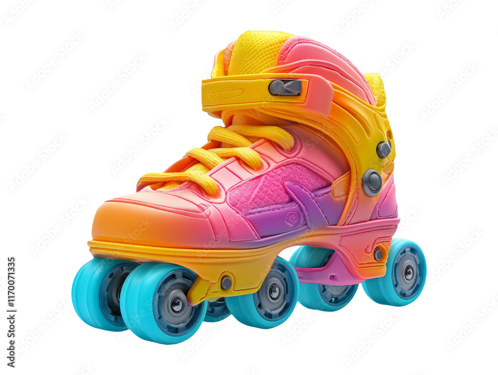 Fototapeta premium Colorful Roller Skate Design in 3D with Vibrant Plasticine Wheels