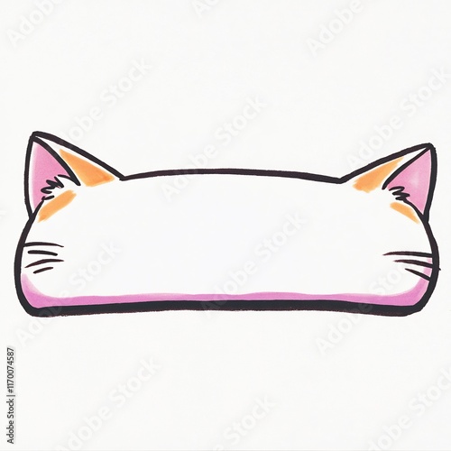 Charming Hand-Drawn Cat Ear Mockup Illustration: Playful Design Element. AI Generated photo