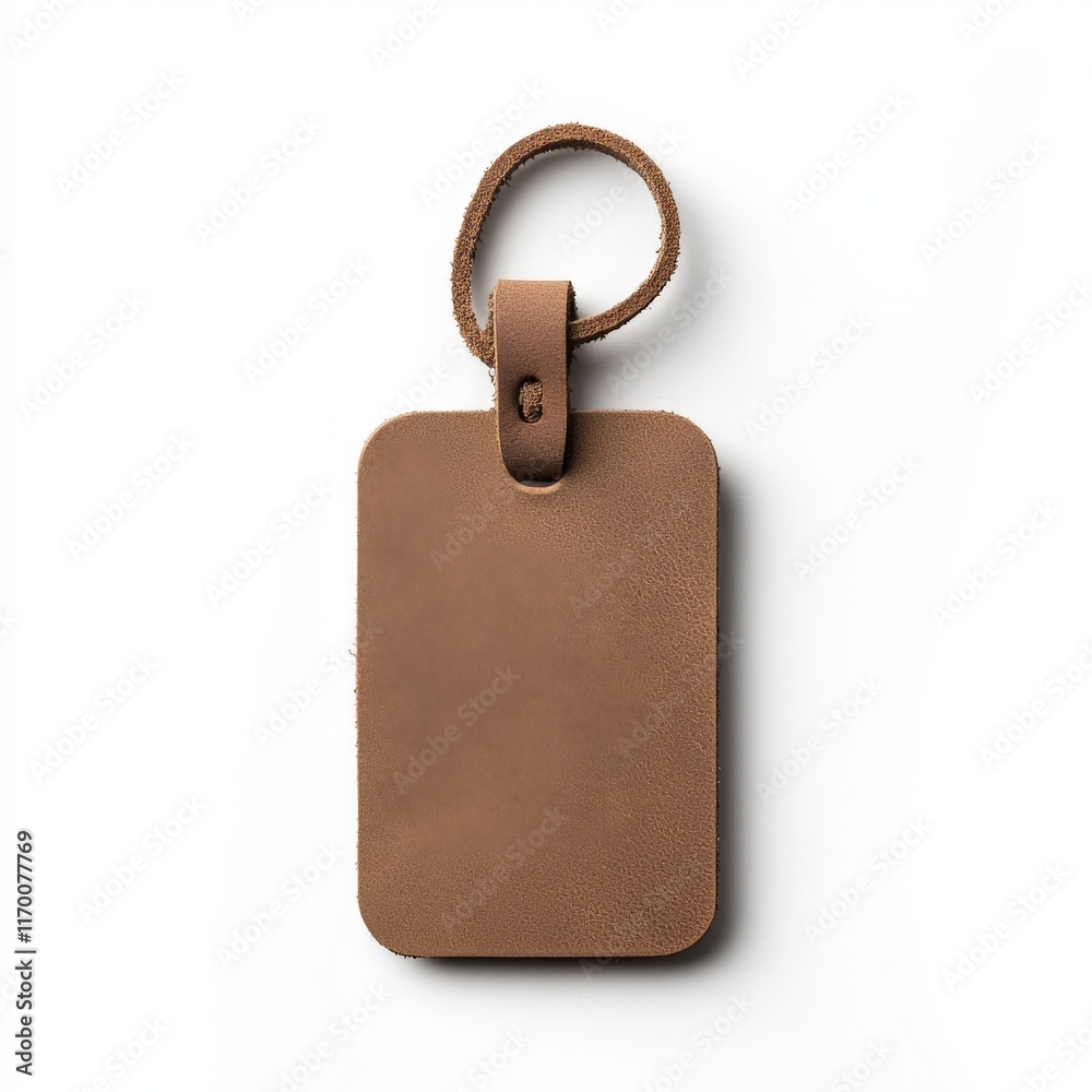Fototapeta premium a leather tag badge isolated on white background
