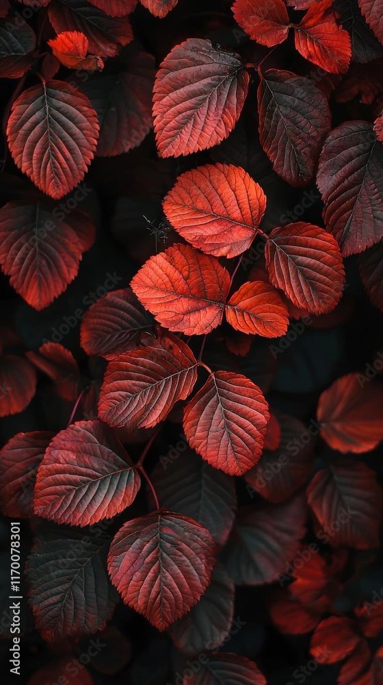 Vibrant Red Autumn Leaves: A Close-Up of Nature's Beauty Vibrant Red Autumn Leaves: A Close-Up of Nature's Beauty