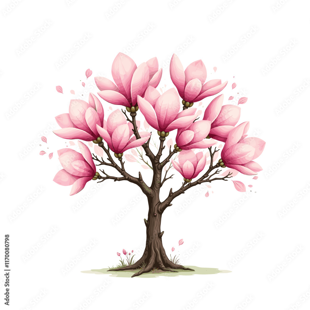 Spring concept vector illustration on white background Spring concept vector illustration on white background