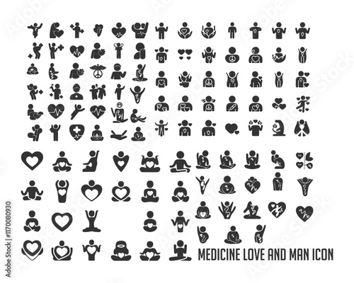  medicine love and man  icon