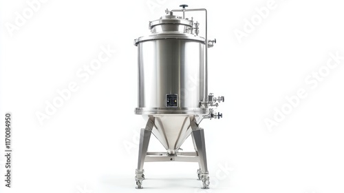Industrial Stainless Steel Spray Drying Test Tank Blending Mixer Equipment for Food and Chemical Processing on White Background