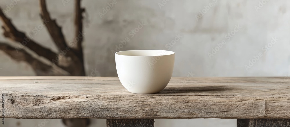 Elegant minimalist white cup on rustic wooden table ideal for coffee lovers and stylish home decor inspiration Elegant minimalist white cup on rustic wooden table ideal for coffee lovers and stylish home decor inspiration