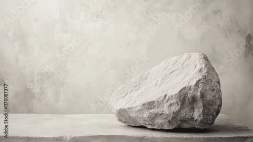 Minimalistic smooth stone texture backdrop with soft neutral gradient for versatile design and artistic applications. photo