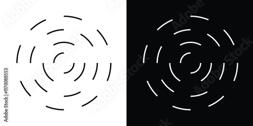 Ripple circle vector icon. Radial signal, sonar wave, soundwave icon in eps 10.