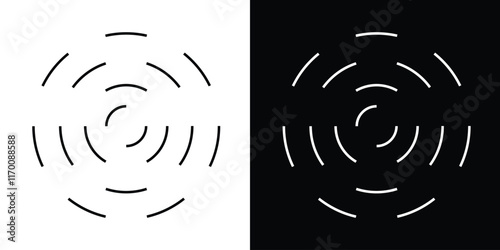 Ripple circle vector icon. Radial signal, sonar wave, soundwave icon in eps 10.