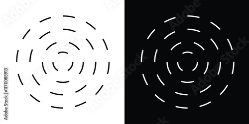 Ripple circle vector icon. Radial signal, sonar wave, soundwave icon in eps 10.