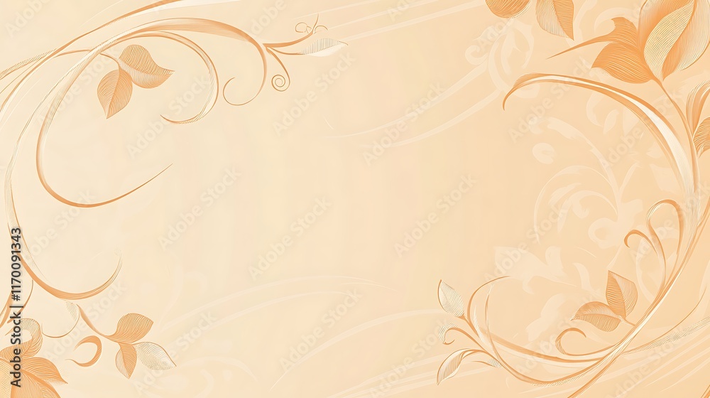 Elegant Peach Background With Delicate Floral Design Elegant Peach Background With Delicate Floral Design