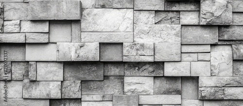 Textured monochrome brick wall surface ideal for versatile design and decoration backgrounds in various creative projects photo