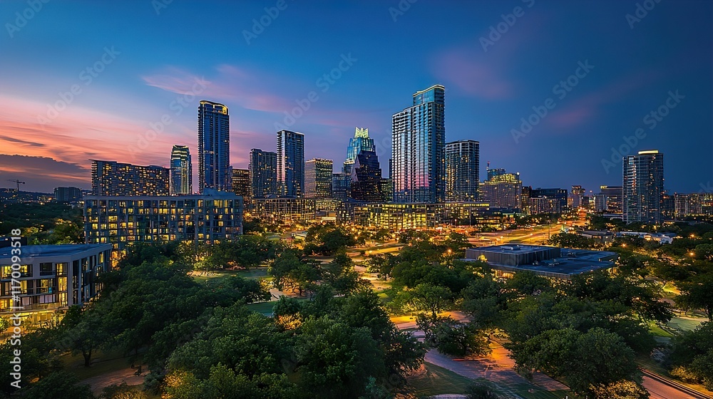 Austin Skyline at Dusk: A Captivating Texas Cityscape